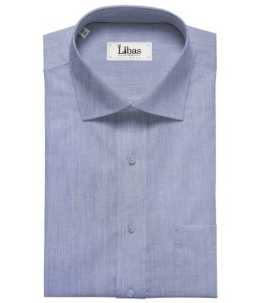 Tessitura Monti Men's Giza Cotton Solids  Unstitched Shirting Fabric (Light Blue)