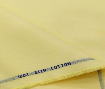Tessitura Monti Men's Giza Cotton Solids  Unstitched Shirting Fabric (Light Yellow)