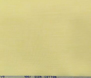 Tessitura Monti Men's Giza Cotton Solids  Unstitched Shirting Fabric (Light Yellow)
