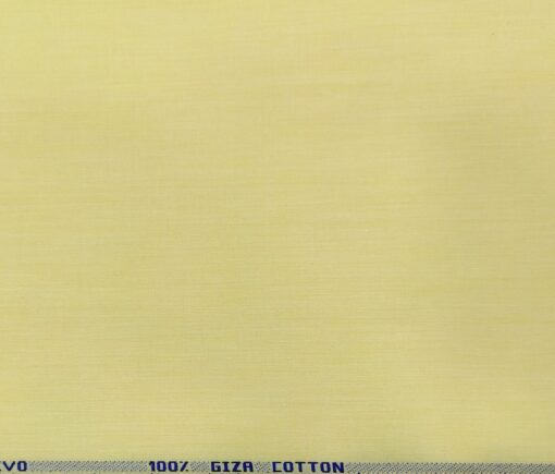 Tessitura Monti Men's Giza Cotton Solids  Unstitched Shirting Fabric (Light Yellow)