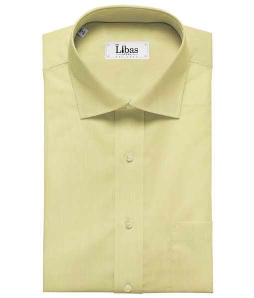 Tessitura Monti Men's Giza Cotton Solids  Unstitched Shirting Fabric (Light Yellow)