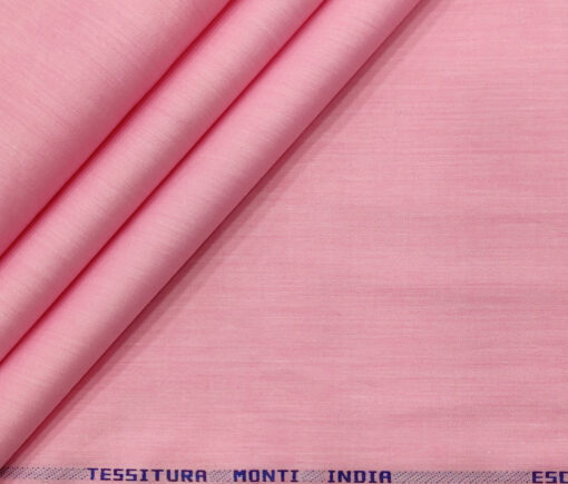 Tessitura Monti Men's Giza Cotton Solids  Unstitched Shirting Fabric (Rose Pink)