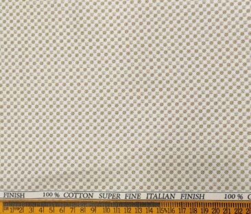 Pee Gee Men's Cotton Printed  Unstitched Shirting Fabric (Milky White)