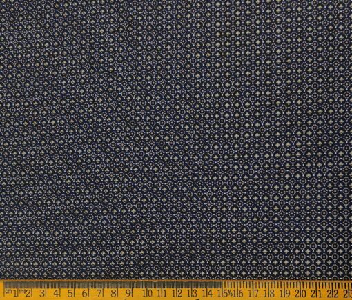 Pee Gee Men's Cotton Printed  Unstitched Shirting Fabric (Dark Blue)
