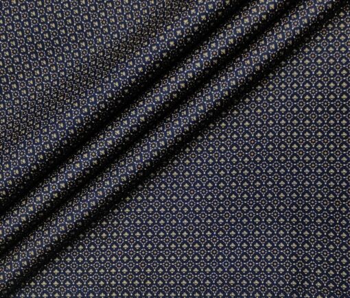 Pee Gee Men's Cotton Printed  Unstitched Shirting Fabric (Dark Blue)