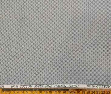 Pee Gee Men's Cotton Printed  Unstitched Shirting Fabric (Light Grey)