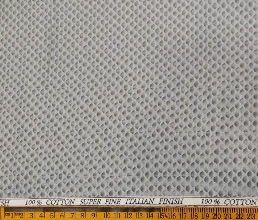 Pee Gee Men's Cotton Printed  Unstitched Shirting Fabric (Light Grey)