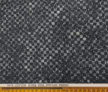 Pee Gee Men's Cotton Printed  Unstitched Shirting Fabric (Blackish Grey)