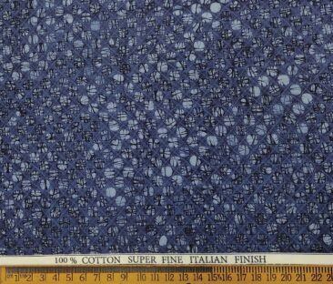 Pee Gee Men's Cotton Printed  Unstitched Shirting Fabric (Dark Blue)