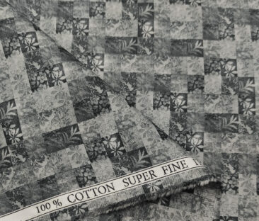 Pee Gee Men's Cotton Printed  Unstitched Shirting Fabric (Dark Grey)