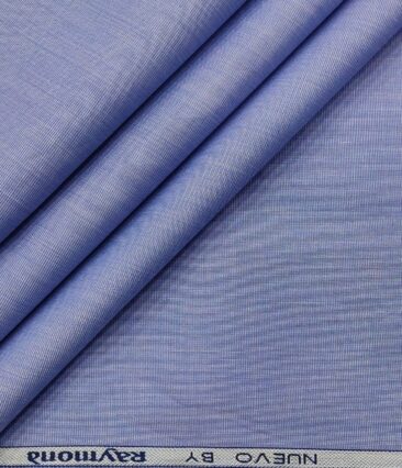 Raymond Men's Cotton Solids  Unstitched Shirting Fabric (Light Blue)