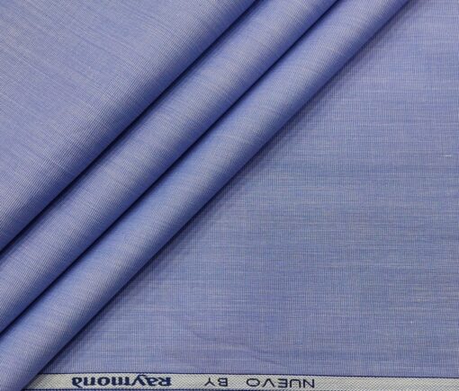 Raymond Men's Cotton Solids  Unstitched Shirting Fabric (Light Blue)