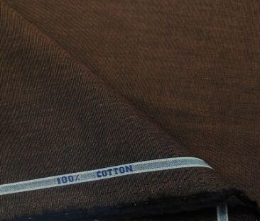 Raymond Men's Cotton Solids  Unstitched Shirting Fabric (Dark Brown)