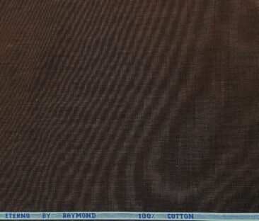 Raymond Men's Cotton Solids  Unstitched Shirting Fabric (Dark Brown)