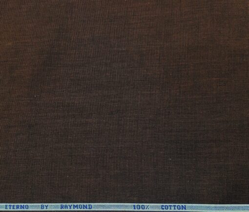 Raymond Men's Cotton Solids  Unstitched Shirting Fabric (Dark Brown)