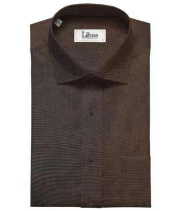 Raymond Men's Cotton Solids  Unstitched Shirting Fabric (Dark Brown)