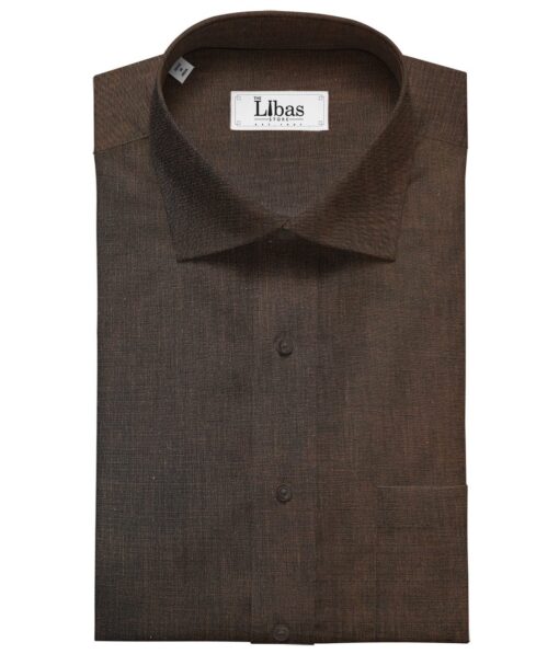 Raymond Men's Cotton Solids  Unstitched Shirting Fabric (Dark Brown)
