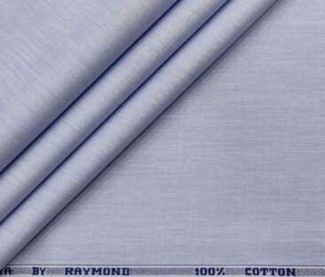 Raymond Men's Cotton Solids  Unstitched Shirting Fabric (Light Blue)
