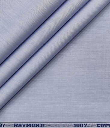 Raymond Men's Cotton Solids  Unstitched Shirting Fabric (Light Blue)