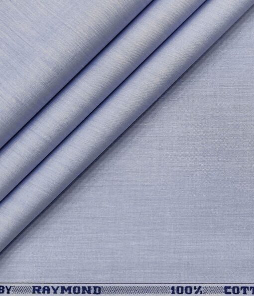Raymond Men's Cotton Solids  Unstitched Shirting Fabric (Light Blue)