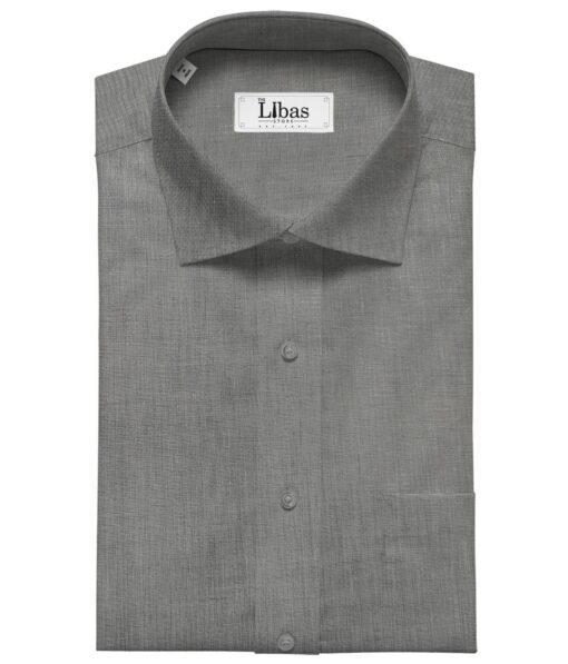 Raymond Men's Cotton Solids  Unstitched Shirting Fabric (Medium Grey)
