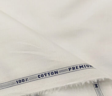 Raymond Men's Cotton Solids  Unstitched Shirting Fabric (White)