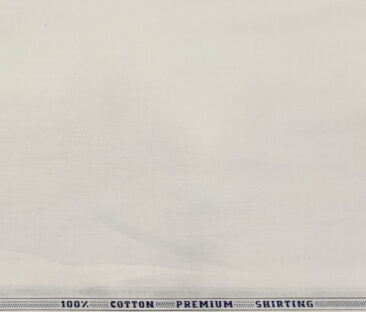 Raymond Men's Cotton Solids  Unstitched Shirting Fabric (White)
