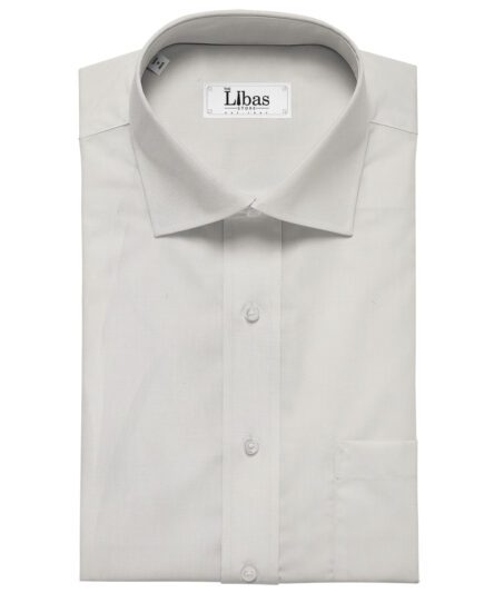 Raymond Men's Cotton Solids  Unstitched Shirting Fabric (White)