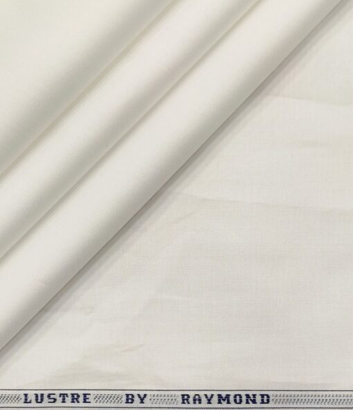Raymond Men's Cotton Solids  Unstitched Shirting Fabric (White)