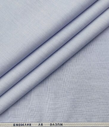 Raymond Men's Giza Cotton Solids  Unstitched Shirting Fabric (Light Blue)