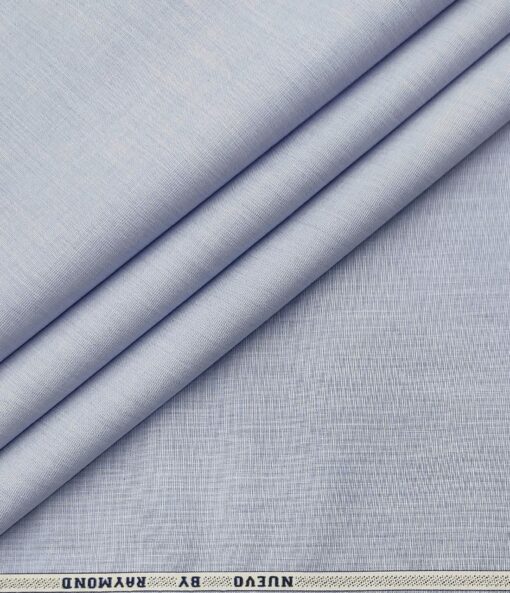 Raymond Men's Giza Cotton Solids  Unstitched Shirting Fabric (Light Blue)