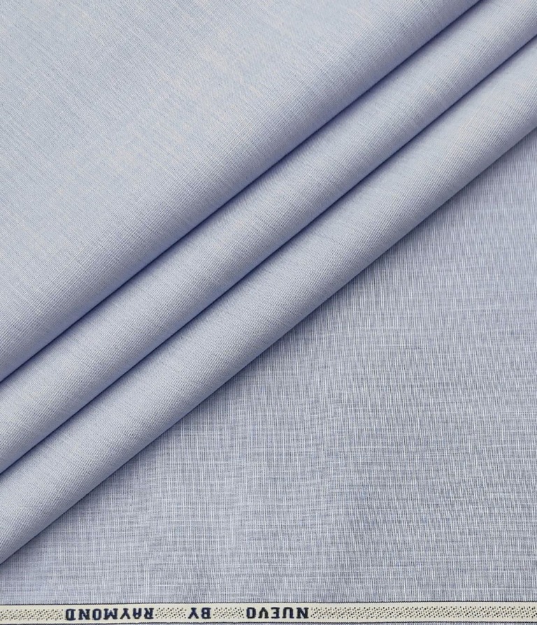 Raymond Men's Giza Cotton Solids  Unstitched Shirting Fabric (Light Blue)
