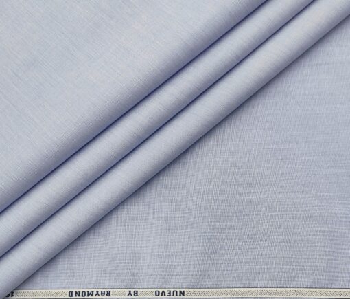 Raymond Men's Giza Cotton Solids  Unstitched Shirting Fabric (Light Blue)