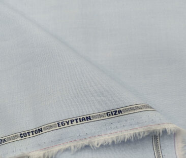 Raymond Men's Giza Cotton Solids  Unstitched Shirting Fabric (Sky Blue)