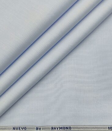 Raymond Men's Giza Cotton Solids  Unstitched Shirting Fabric (Sky Blue)
