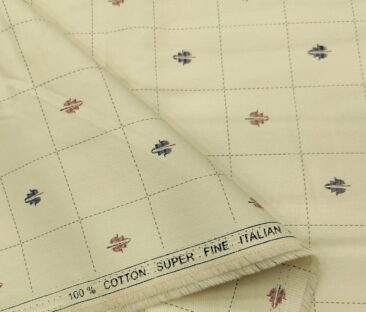 Rendell Grant Men's Cotton Printed  Unstitched Shirting Fabric (Beige)