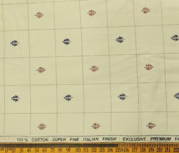 Rendell Grant Men's Cotton Printed  Unstitched Shirting Fabric (Beige)