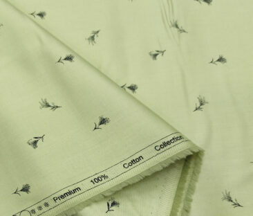 Rendell Grant Men's Cotton Printed  Unstitched Shirting Fabric (Olive Green)