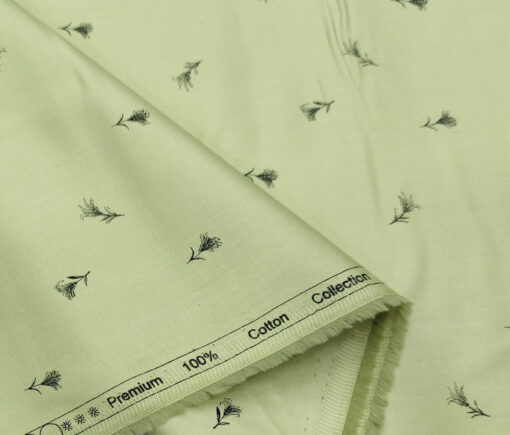 Rendell Grant Men's Cotton Printed  Unstitched Shirting Fabric (Olive Green)