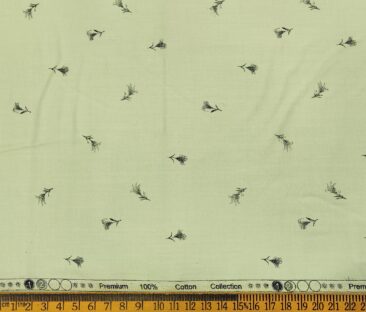 Rendell Grant Men's Cotton Printed  Unstitched Shirting Fabric (Olive Green)