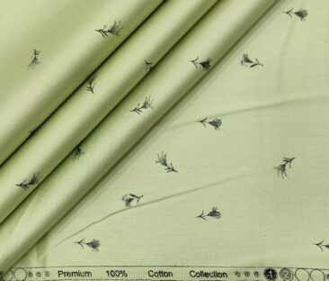 Rendell Grant Men's Cotton Printed  Unstitched Shirting Fabric (Olive Green)