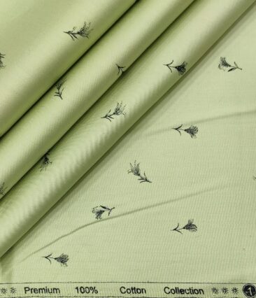 Rendell Grant Men's Cotton Printed  Unstitched Shirting Fabric (Olive Green)