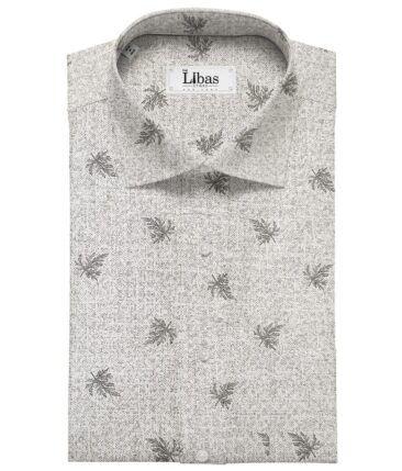 Rendell Grant Men's Cotton Printed  Unstitched Shirting Fabric (White)