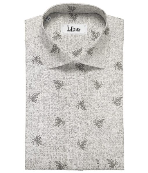 Rendell Grant Men's Cotton Printed  Unstitched Shirting Fabric (White)