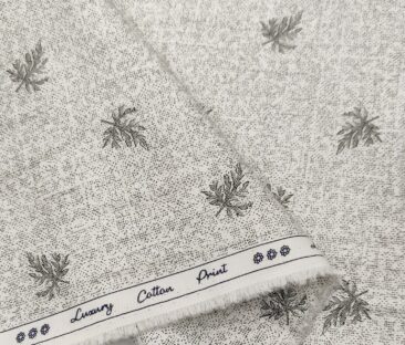 Rendell Grant Men's Cotton Printed  Unstitched Shirting Fabric (White)