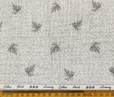 Rendell Grant Men's Cotton Printed  Unstitched Shirting Fabric (White)