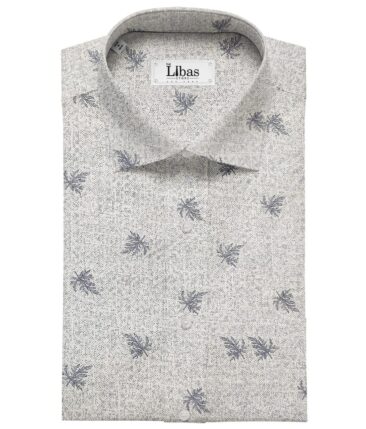 Rendell Grant Men's Cotton Printed  Unstitched Shirting Fabric (White)