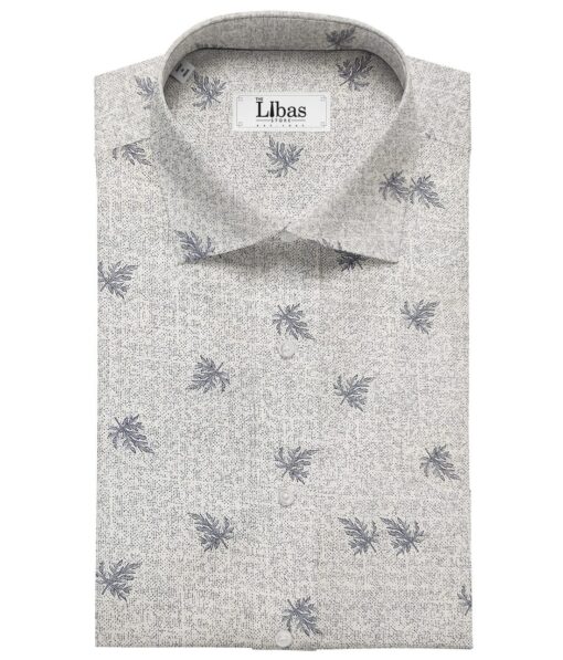 Rendell Grant Men's Cotton Printed  Unstitched Shirting Fabric (White)