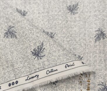 Rendell Grant Men's Cotton Printed  Unstitched Shirting Fabric (White)