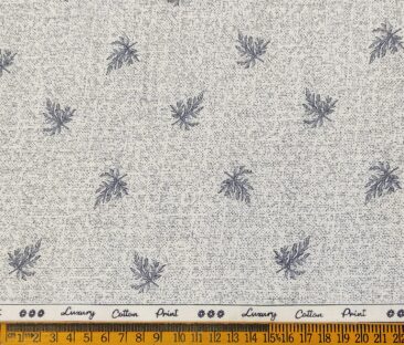 Rendell Grant Men's Cotton Printed  Unstitched Shirting Fabric (White)